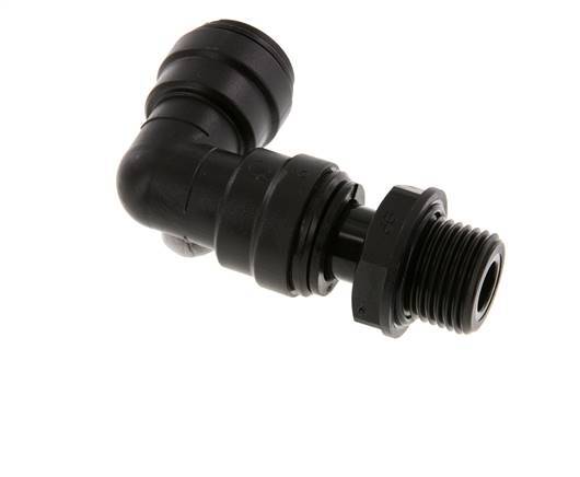 15mm x G1/2'' 90 graden L-verbinding POM Insteekfitting Buitendraad Draaibaar NBR