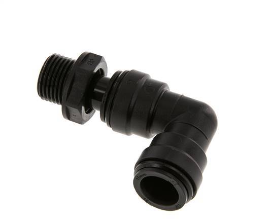 15mm x G1/2'' 90 graden L-verbinding POM Insteekfitting Buitendraad Draaibaar NBR