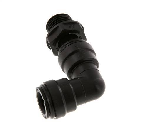 15mm x G1/2'' 90 graden L-verbinding POM Insteekfitting Buitendraad Draaibaar NBR