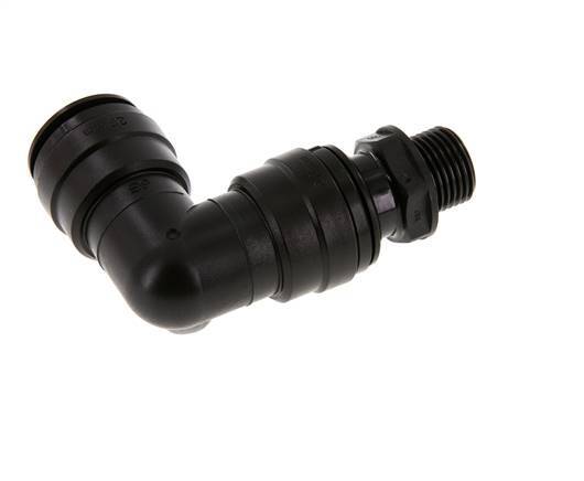 22mm x G1/2'' 90 graden L-verbinding POM Insteekfitting Buitendraad Draaibaar NBR