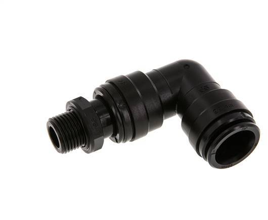 22mm x G1/2'' 90 graden L-verbinding POM Insteekfitting Buitendraad Draaibaar NBR