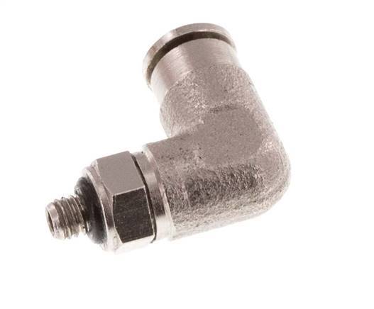 3mm x M 3 90 graden L-verbinding Messing Insteekfitting Buitendraad Draaibaar NBR