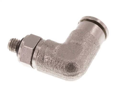 3mm x M 3 90 graden L-verbinding Messing Insteekfitting Buitendraad Draaibaar NBR