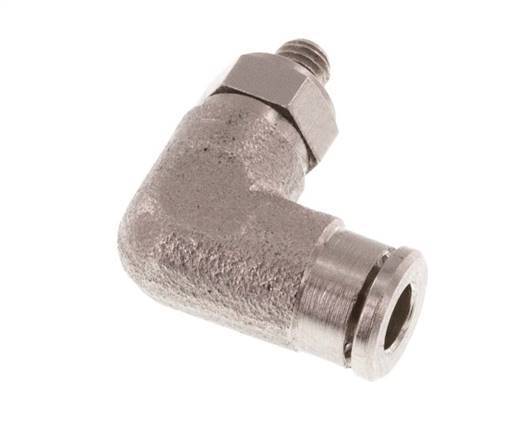 3mm x M 3 90 graden L-verbinding Messing Insteekfitting Buitendraad Draaibaar NBR