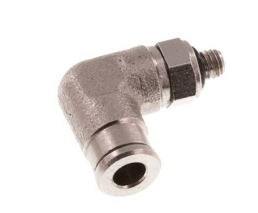 3mm x M 3 90 graden L-verbinding Messing Insteekfitting Buitendraad Draaibaar NBR