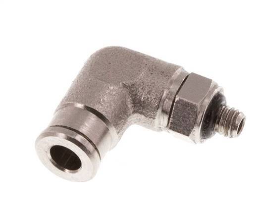 3mm x M 3 90 graden L-verbinding Messing Insteekfitting Buitendraad Draaibaar NBR