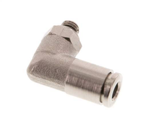 4mm x M 5 90 graden L-verbinding Messing Insteekfitting Buitendraad Draaibaar NBR [2 Stuks]