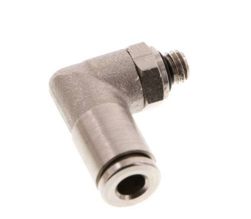 4mm x M 5 90 graden L-verbinding Messing Insteekfitting Buitendraad Draaibaar NBR [2 Stuks]