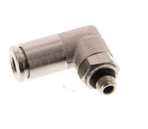 4mm x M 5 90 graden L-verbinding Messing Insteekfitting Buitendraad Draaibaar NBR [2 Stuks]