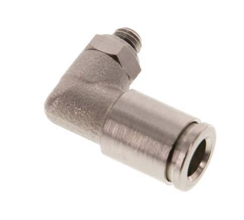 6mm x M 5 90 graden L-verbinding Messing Insteekfitting Buitendraad Draaibaar NBR [2 Stuks]