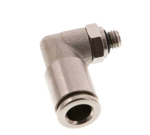 6mm x M 5 90 graden L-verbinding Messing Insteekfitting Buitendraad Draaibaar NBR [2 Stuks]