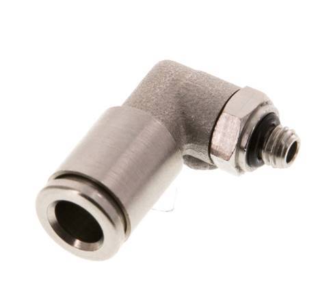 6mm x M 5 90 graden L-verbinding Messing Insteekfitting Buitendraad Draaibaar NBR [2 Stuks]