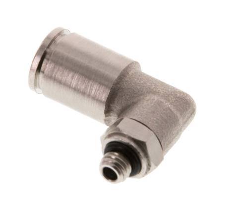 6mm x M 5 90 graden L-verbinding Messing Insteekfitting Buitendraad Draaibaar NBR [2 Stuks]