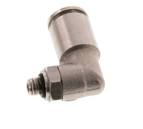 6mm x M 5 90 graden L-verbinding Messing Insteekfitting Buitendraad Draaibaar NBR [2 Stuks]