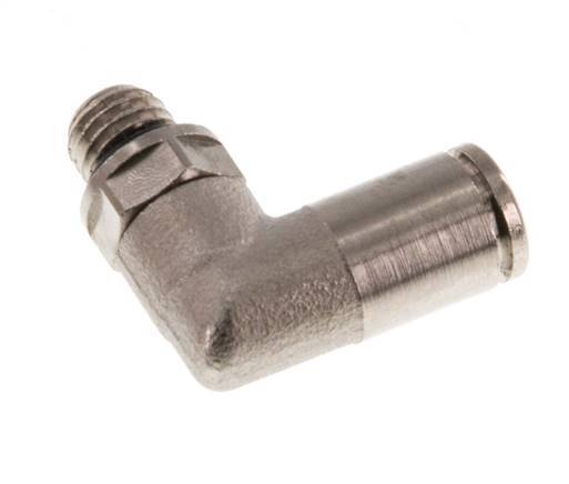 4mm x M 7 90 graden L-verbinding Messing Insteekfitting Buitendraad Draaibaar NBR [2 Stuks]