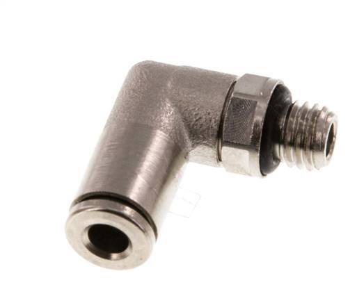 4mm x M 7 90 graden L-verbinding Messing Insteekfitting Buitendraad Draaibaar NBR [2 Stuks]