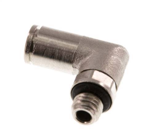 4mm x M 7 90 graden L-verbinding Messing Insteekfitting Buitendraad Draaibaar NBR [2 Stuks]