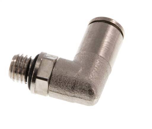 4mm x M 7 90 graden L-verbinding Messing Insteekfitting Buitendraad Draaibaar NBR [2 Stuks]