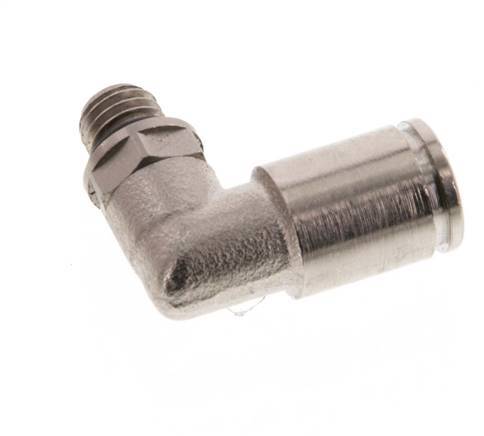 6mm x M 7 90deg Elbow Push-in Fitting with Male Threads Brass NBR Rotatable [2 Pieces]