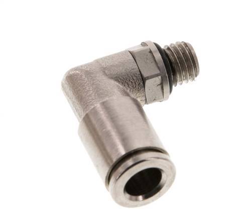 6mm x M 7 90deg Elbow Push-in Fitting with Male Threads Brass NBR Rotatable [2 Pieces]