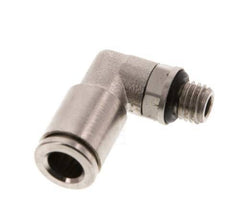 6mm x M 7 90 graden L-verbinding Messing Insteekfitting Buitendraad Draaibaar NBR [2 Stuks]