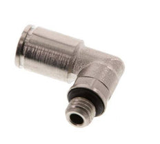 6mm x M 7 90 graden L-verbinding Messing Insteekfitting Buitendraad Draaibaar NBR [2 Stuks]