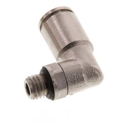 6mm x M 7 90 graden L-verbinding Messing Insteekfitting Buitendraad Draaibaar NBR [2 Stuks]