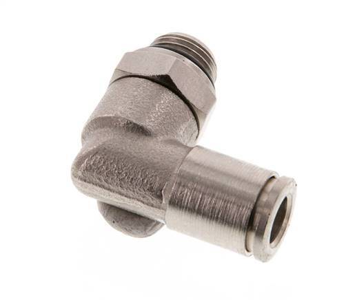 6mm x G1/8'' 90 graden L-verbinding Messing Insteekfitting Buitendraad Draaibaar NBR [2 Stuks]