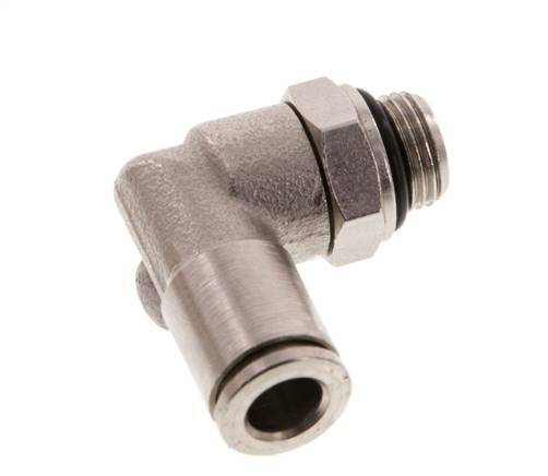 6mm x G1/8'' 90 graden L-verbinding Messing Insteekfitting Buitendraad Draaibaar NBR [2 Stuks]