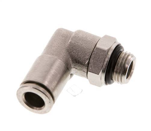 6mm x G1/8'' 90 graden L-verbinding Messing Insteekfitting Buitendraad Draaibaar NBR [2 Stuks]