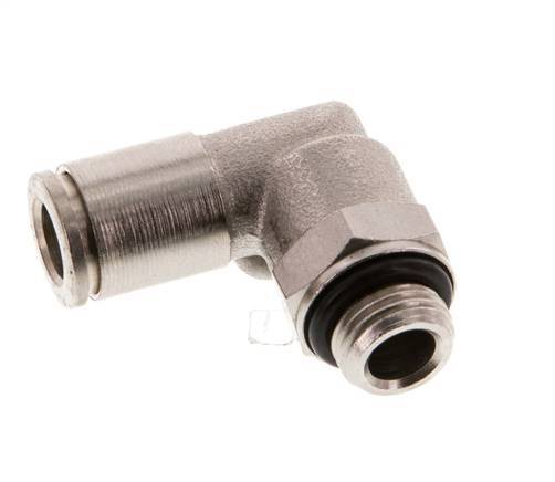 6mm x G1/8'' 90 graden L-verbinding Messing Insteekfitting Buitendraad Draaibaar NBR [2 Stuks]