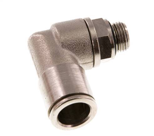 10mm x G1/8'' 90 graden L-verbinding Messing Insteekfitting Buitendraad Draaibaar NBR
