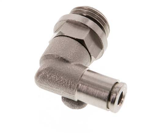 4mm x G1/4'' 90 graden L-verbinding Messing Insteekfitting Buitendraad Draaibaar NBR [2 Stuks]