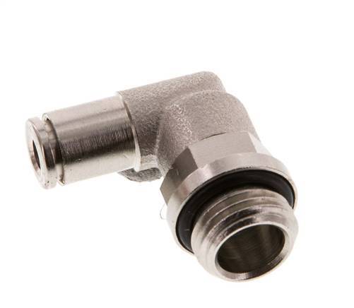 4mm x G1/4'' 90 graden L-verbinding Messing Insteekfitting Buitendraad Draaibaar NBR [2 Stuks]