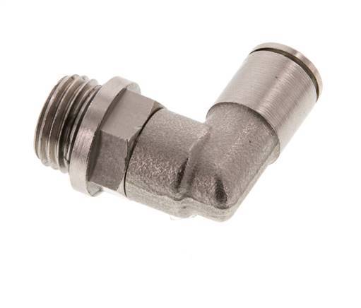 6mm x G1/4'' 90 graden L-verbinding Messing Insteekfitting Buitendraad Draaibaar NBR [2 Stuks]