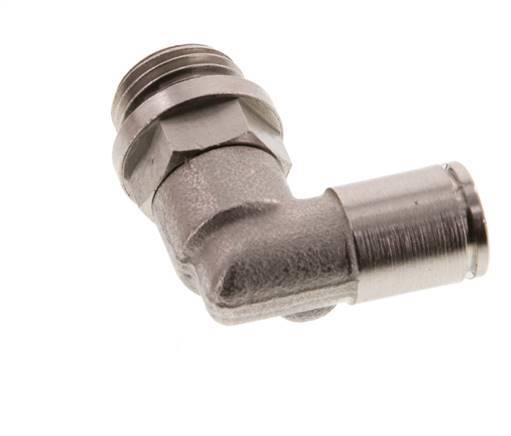 6mm x G1/4'' 90 graden L-verbinding Messing Insteekfitting Buitendraad Draaibaar NBR [2 Stuks]