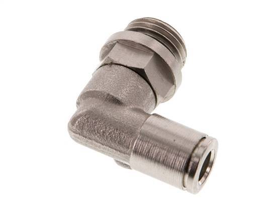 6mm x G1/4'' 90 graden L-verbinding Messing Insteekfitting Buitendraad Draaibaar NBR [2 Stuks]