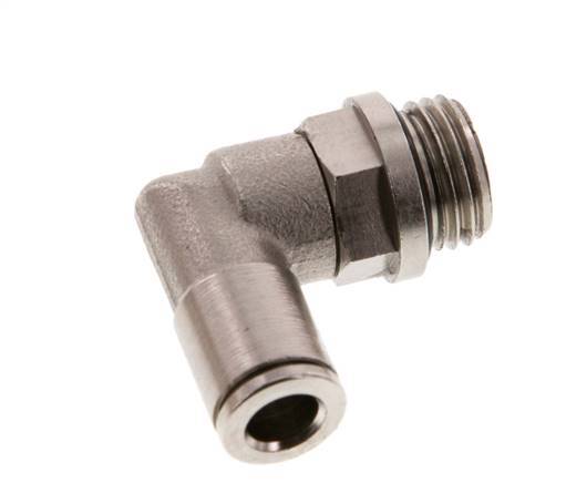 6mm x G1/4'' 90 graden L-verbinding Messing Insteekfitting Buitendraad Draaibaar NBR [2 Stuks]