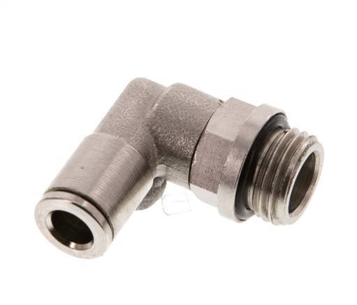 6mm x G1/4'' 90 graden L-verbinding Messing Insteekfitting Buitendraad Draaibaar NBR [2 Stuks]