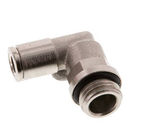 6mm x G1/4'' 90 graden L-verbinding Messing Insteekfitting Buitendraad Draaibaar NBR [2 Stuks]