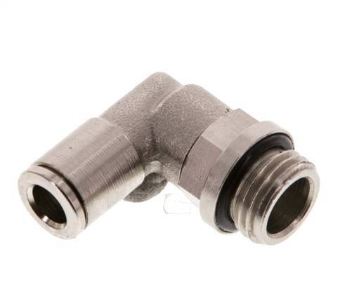 6mm x G1/4'' 90 graden L-verbinding Messing Insteekfitting Buitendraad Draaibaar NBR [2 Stuks]
