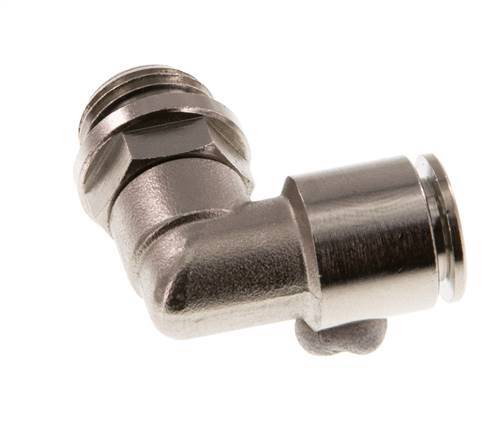 8mm x G1/4'' 90 graden L-verbinding Messing Insteekfitting Buitendraad Draaibaar NBR [2 Stuks]