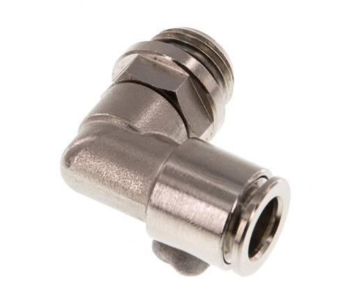 8mm x G1/4'' 90 graden L-verbinding Messing Insteekfitting Buitendraad Draaibaar NBR [2 Stuks]