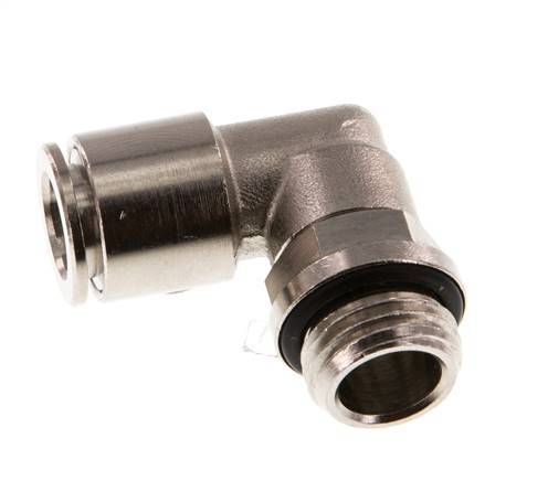 8mm x G1/4'' 90 graden L-verbinding Messing Insteekfitting Buitendraad Draaibaar NBR [2 Stuks]