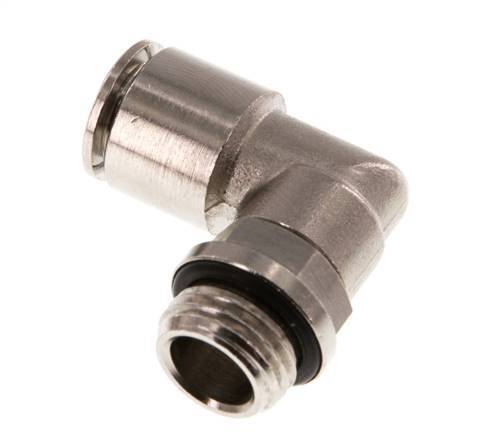 8mm x G1/4'' 90 graden L-verbinding Messing Insteekfitting Buitendraad Draaibaar NBR [2 Stuks]