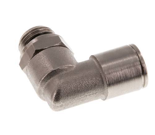 10mm x G1/4'' 90 graden L-verbinding Messing Insteekfitting Buitendraad Draaibaar NBR [2 Stuks]