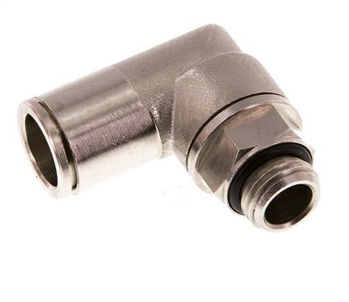 12mm x G1/4'' 90 graden L-verbinding Messing Insteekfitting Buitendraad Draaibaar NBR