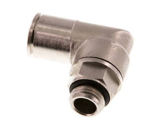 12mm x G1/4'' 90 graden L-verbinding Messing Insteekfitting Buitendraad Draaibaar NBR