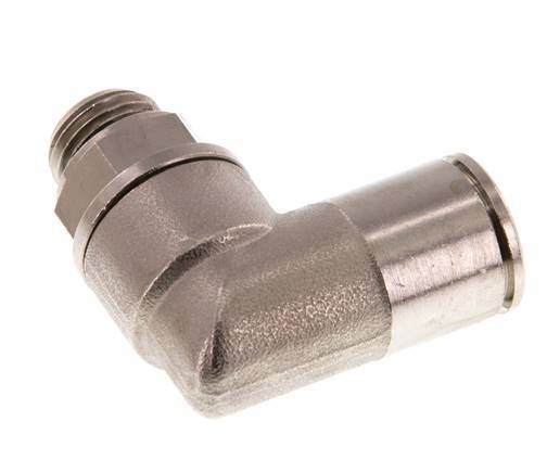 12mm x G1/4'' 90 graden L-verbinding Messing Insteekfitting Buitendraad Draaibaar NBR