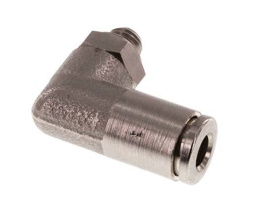 4mm x M 5 90 graden L-verbinding Messing Insteekfitting Buitendraad Draaibaar FKM [2 Stuks]